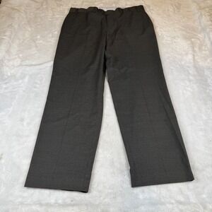Ralph Lauren Mens Glen Plaid Dress Pants Brown Gray Stretch 36W x 30L CA01129